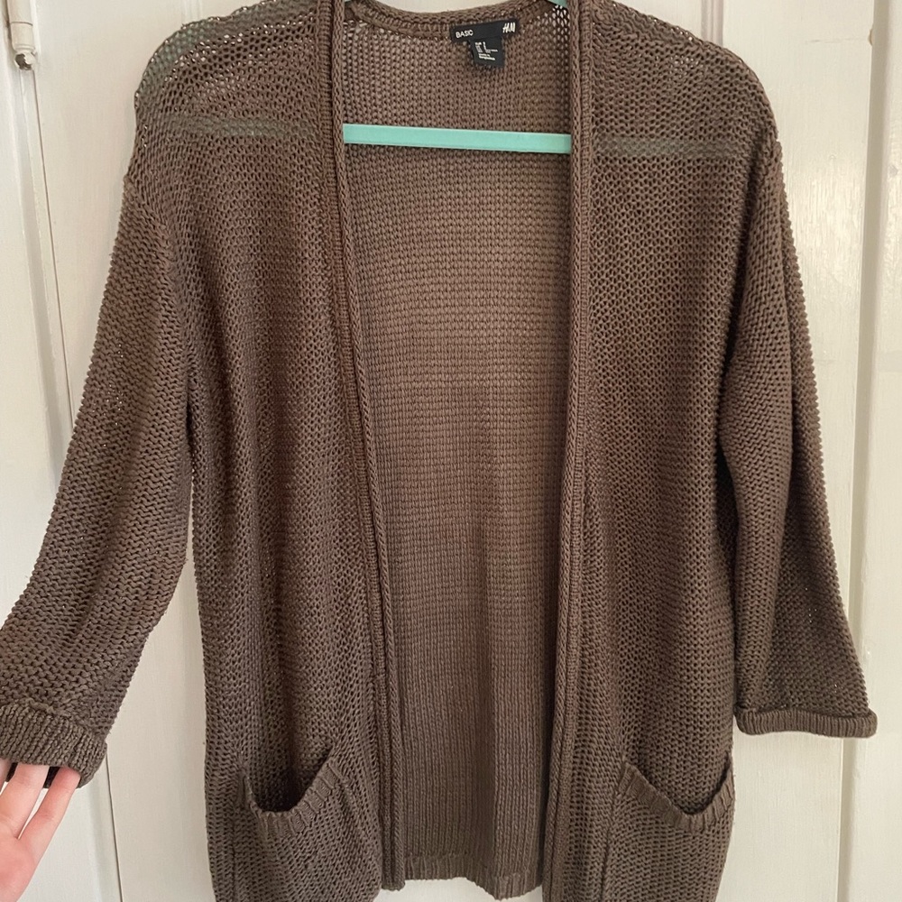 Brown H&M knit cardigan